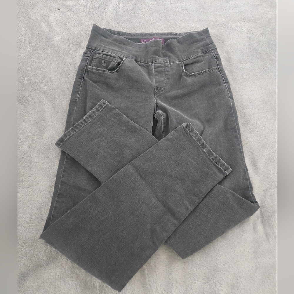 Gloria Vanderbilt Skinny Pull-On Jeans - Charcoal Black